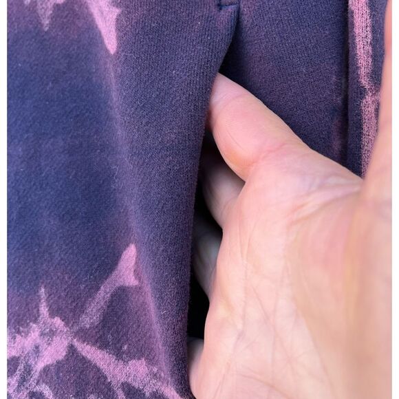 Lululemon purple/maroon tie-dye hooded long-sleeved sweater, drawstring, size 4 - Picture 8 of 14
